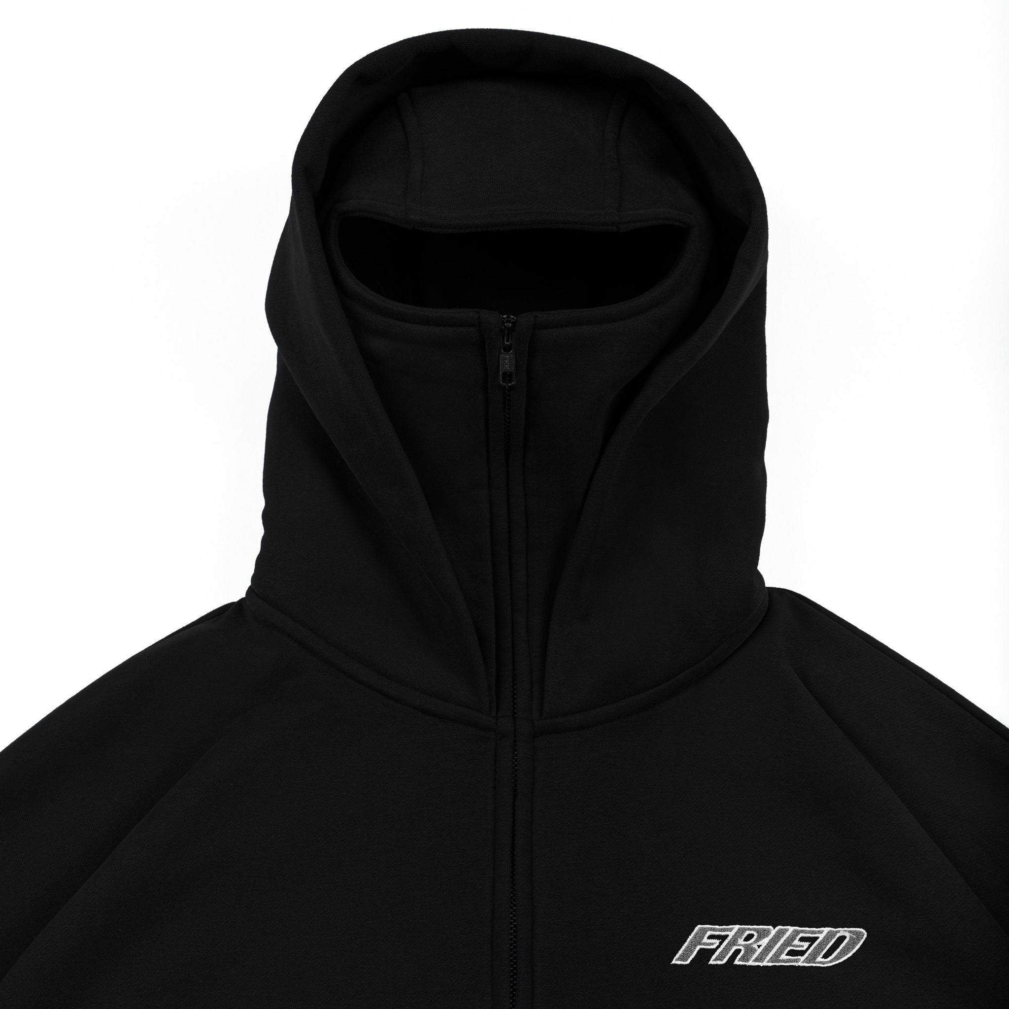 BLACK/GREY - BALACLAVA ZIP HOODIE