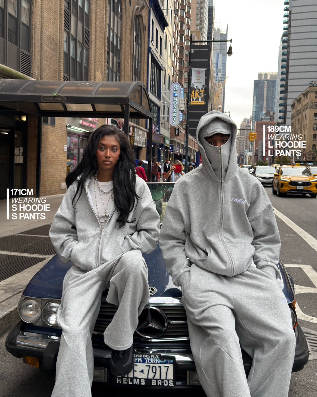 MELANGE GREY - BALACLAVA ZIP HOODIE