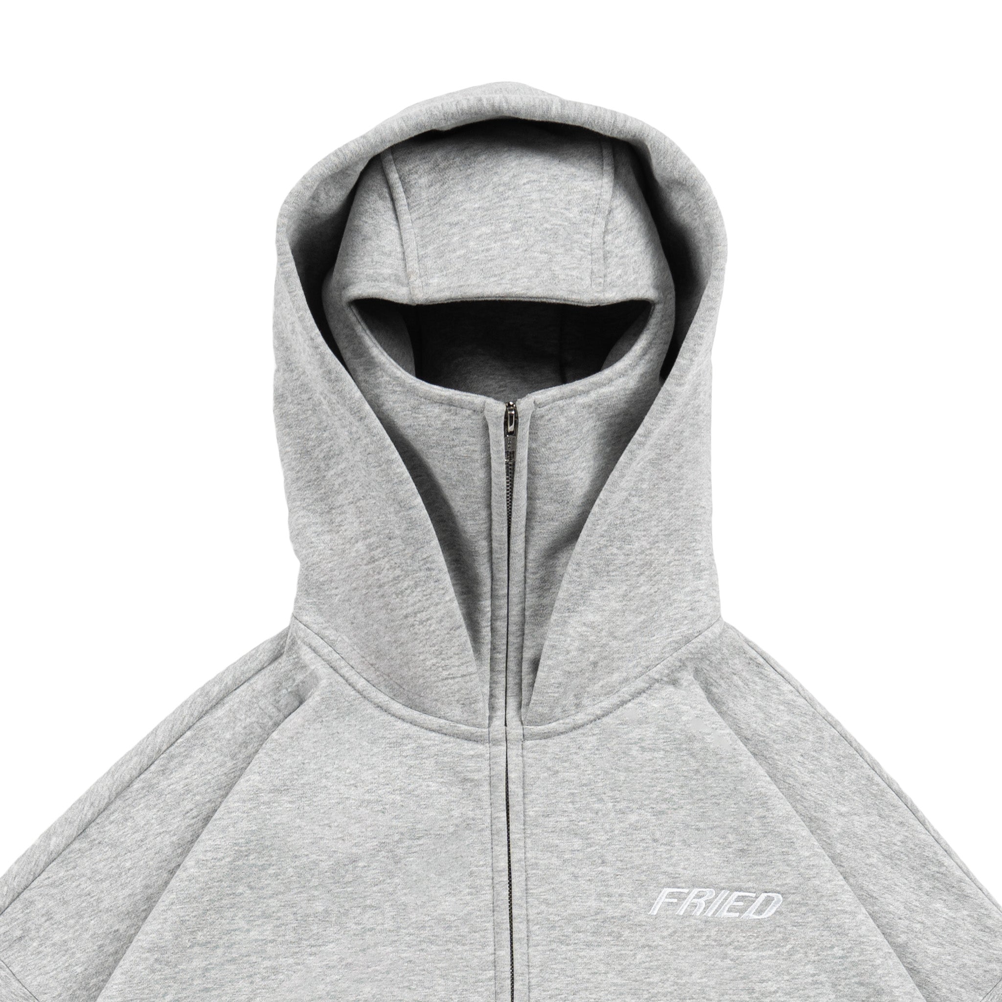 MELANGE GREY - BALACLAVA ZIP HOODIE