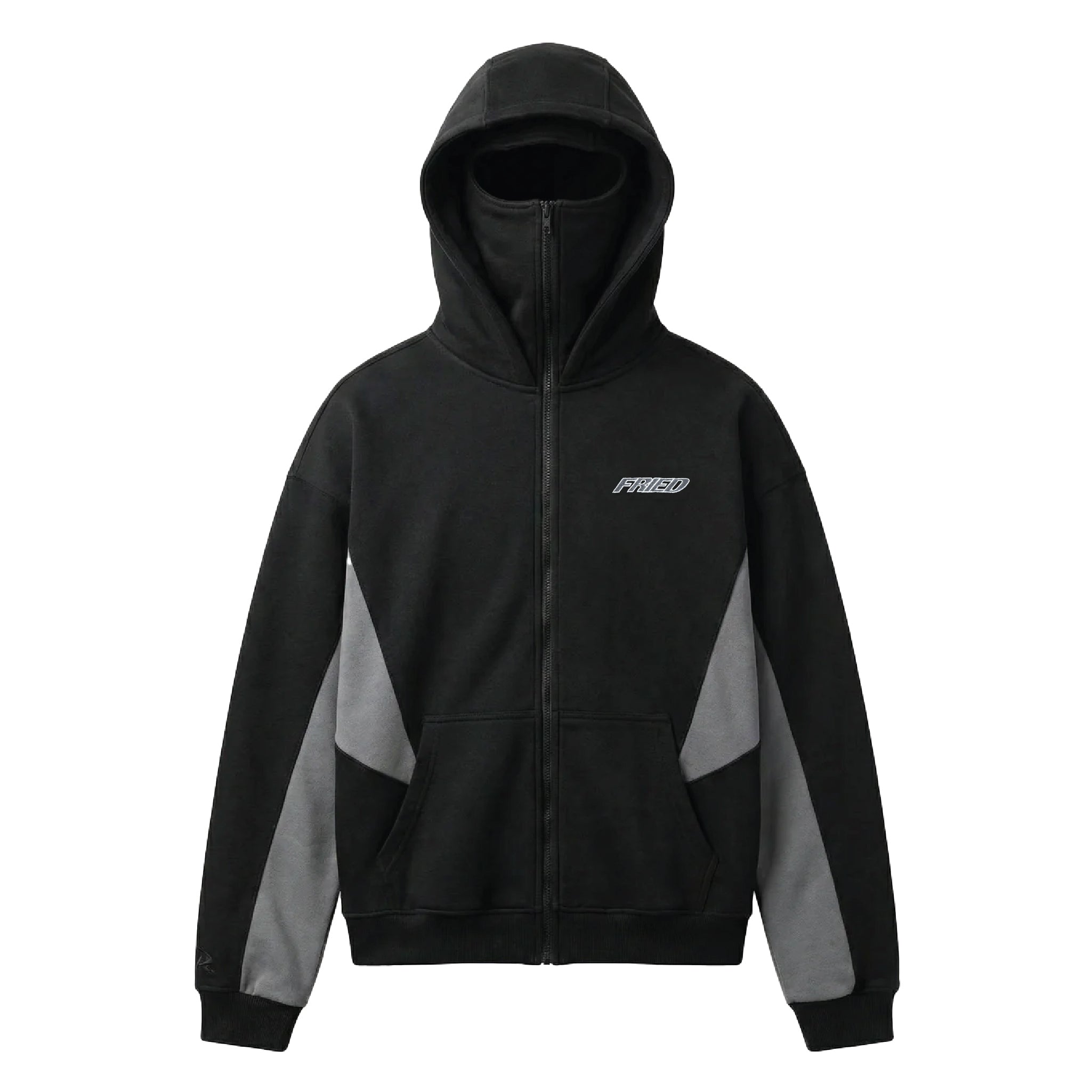 BLACK/GREY - BALACLAVA ZIP HOODIE